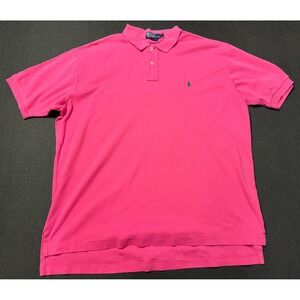 Polo Ralph Lauren Men's XL Short Sleeve Heavyweight Cotton‎ Pink Polo Shirt